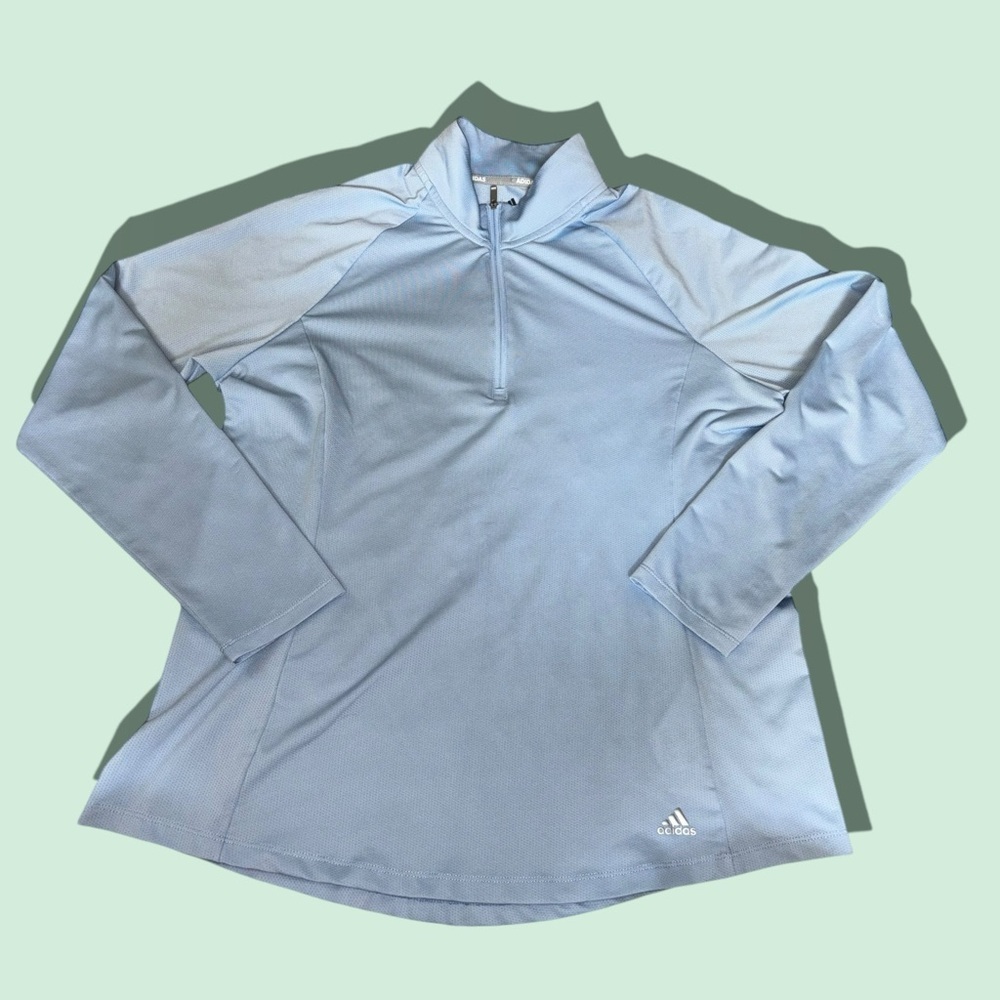 Adidas men’s light blue long‎ sleeve golf shirt